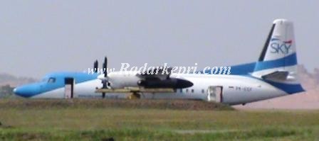 Pesawat Sky yang gagal mendarat di Bandara Matak akibat asap tebal=