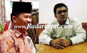 Wakil Walikota Batam, Rudi SE dan wartawan harian Batam Pos, Heri Sembiring=