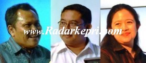 Jhony Allen Marbun (PD), Fadli Zon (Gerindra) dan Puan Maharani (PDI-P)
