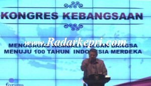Presiden menyampaikan komiten Jakarta yang dihasilkan dalam Kongres Kebangsaan dalam Forum Pemred-