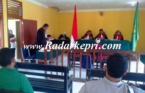 Persidangan kasus judi di Pengadilan Negeri Tanjungpinan di Dabosingkep,