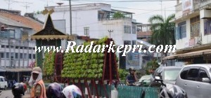Proyek taman bunga di Jl Merdeka yang sudah kembali dipasang bunga.