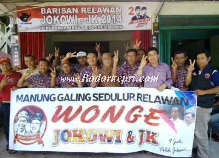 Barisan Relawan Jokowi-JK yang dideklarasikan di Tanjungpinang.