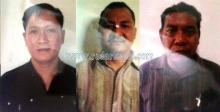 Tersangka korupsi Disdik Natuna, Fredi Ferdianto alias Kim Tjhiu, Tasimun dan Indra Wadi