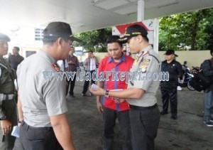 Polresta Tanjungpinang sedang menggelar inspeksi mendadak di SPBU Batu Hitam.
