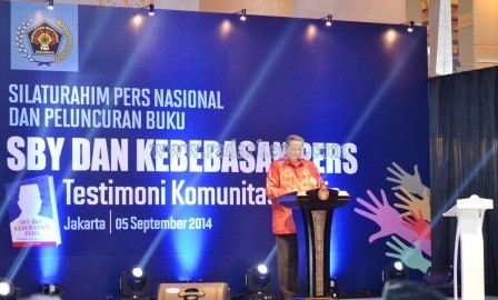 Presiden RI Susilo Bambang Yudhoyono ketika menyampaikan sambutan dalam Silaturahmi Pers Nasional