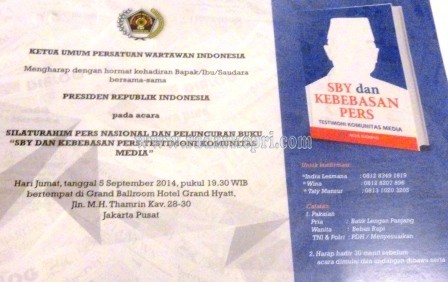 Undangan Silaturahmi PWI untuk Presiden RI dalam rangka silaturahmi Pers Nasional.