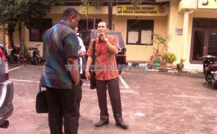 Agung Trianto usai diperiksa penyidik Tipiter Polres Tanjungpinang.