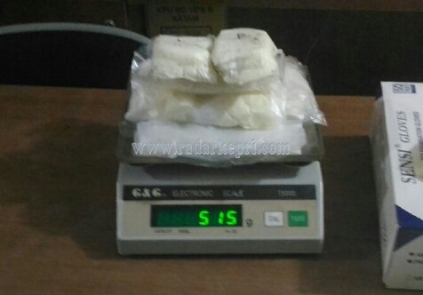 Inilah Sabu-Sabu seberar 515 gram yang ditangkap petugas.