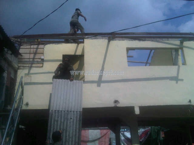 Inilah bangunan tanpa IMB yang dirobohkan Satpol PP Pemko Tanjungpinang, Kamis (07/04).